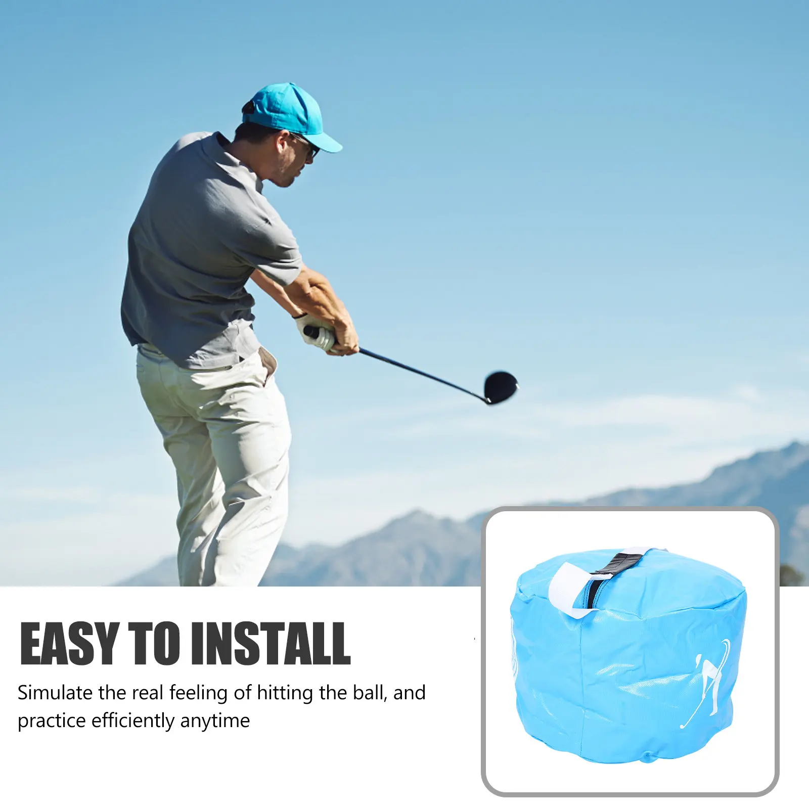 Portable Golf Swing Trainer Bag for Men - Impact Hitting Practice Device for Accurate Path Correction and Form Improvement