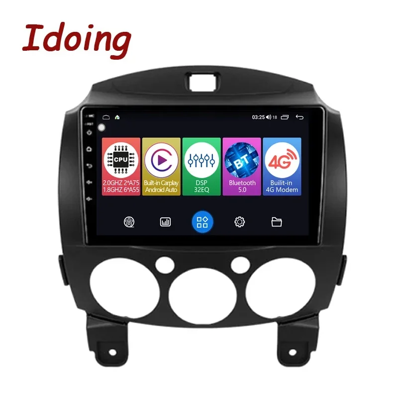 Idoing Car Head Unit Plug And Play For Mazda 2 DE 2007-2014 Car Radio Multimedia Video Player Navigation GPS Android No 2din