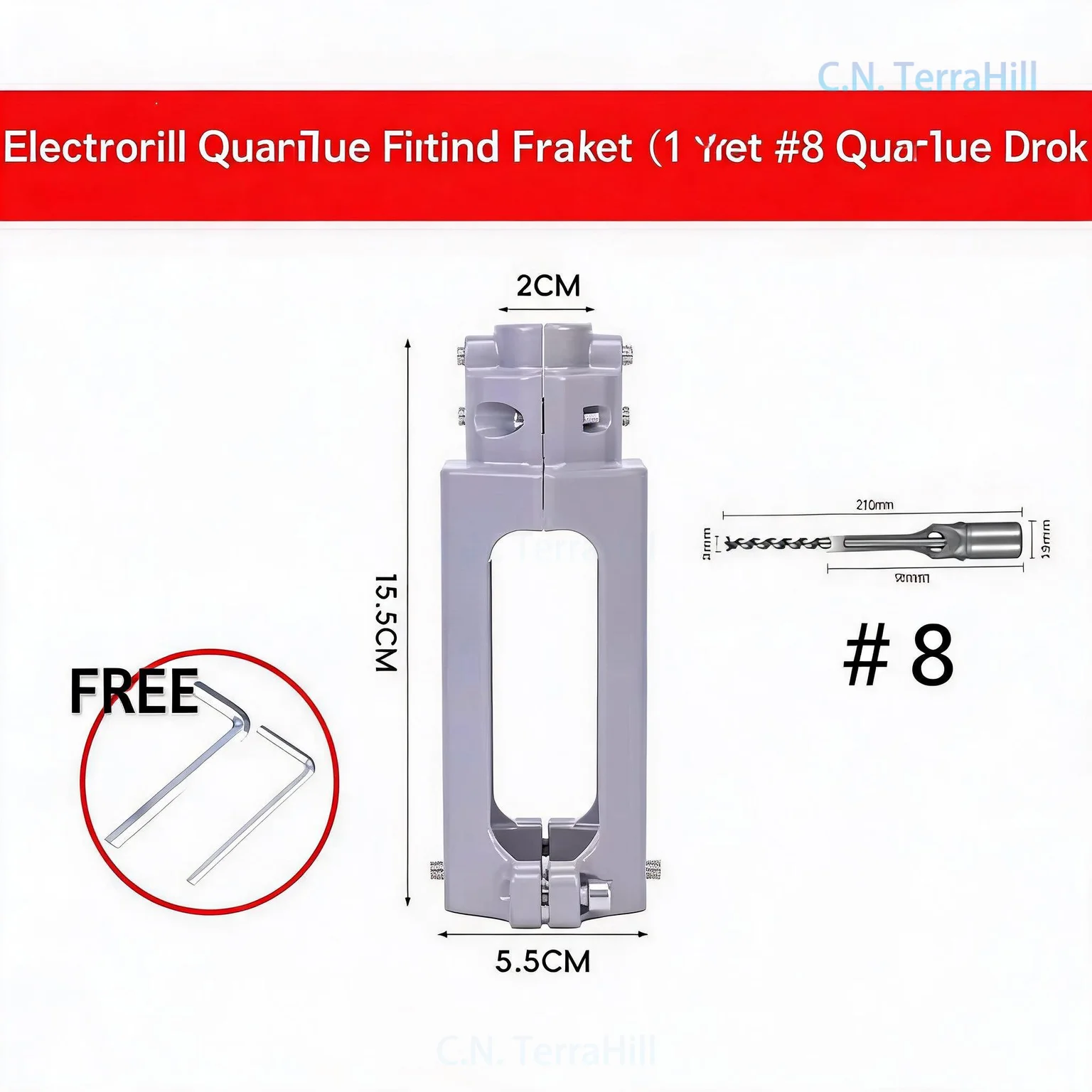 Woodworking Square Hole Drill Bit Mortising Chisel Holder Bracket for 6.8 10mm Square Chisels, Bench Mortiser Accessory