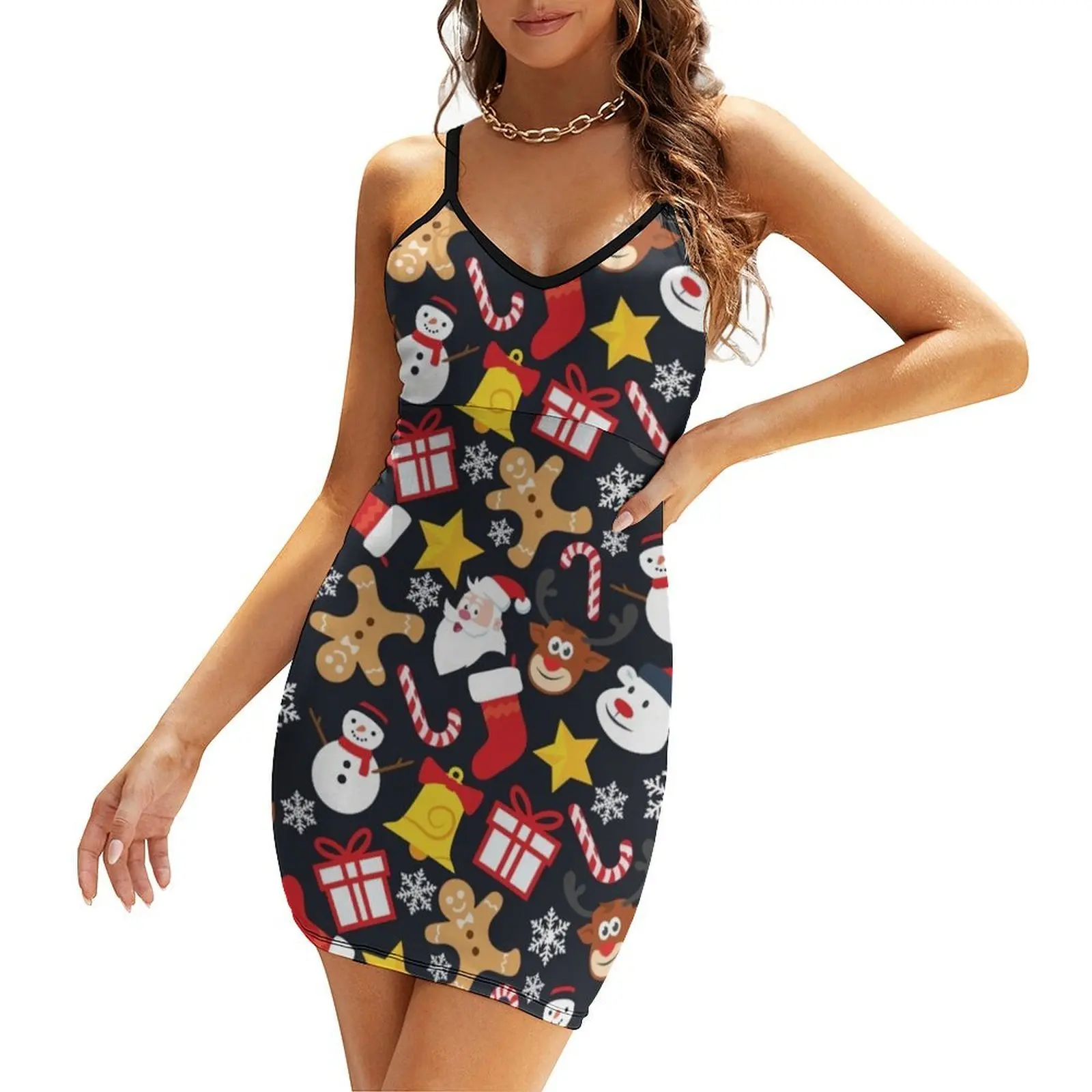 

Cool Christmas Collage Sling Dress Woman clothes birthday dress for women dresses for woman