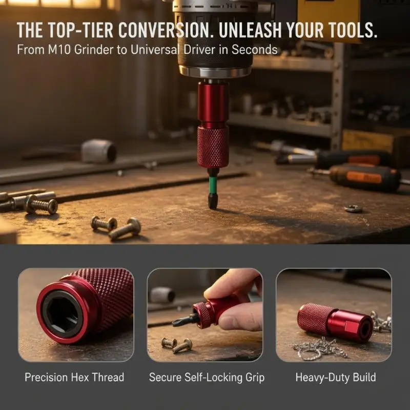New 1Pcs Pocket Tool Converters Compacted Fast Release M10 To 6.35mm Hexagon Shanks Fast Change Adapter Accessories
