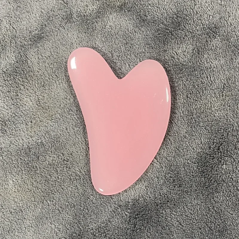 Tabla raspadora Gua Sha de resina Natural, raspador de cuarzo rosa, tabla de masaje antiarrugas para levantamiento Facial, masaje de Spa de belleza corporal