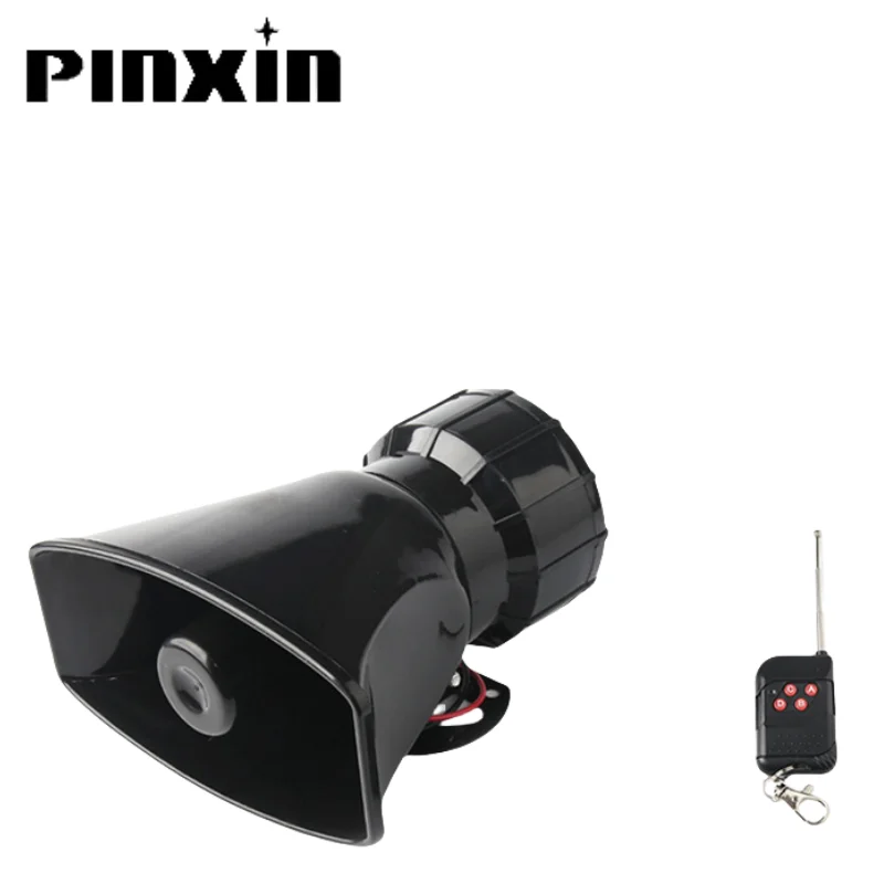 PinXin Wireless Electronic Siren Loud 12V 7 Sounds Speaker 130dB Car Warning Alarm Police Fire Siren Horn Car ccessories