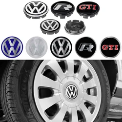 4pcs Car Wheel Center Hub Caps Badge Sticker Tire Rim Covers For Volkswagen VW GTI R Golf Variant Cross Lavida Golf 6 Polo Jetta