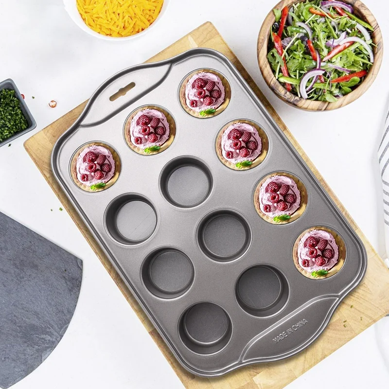 Mini panela de cheesecake com cavidade AAAC-12 com fundo removível de 12 peças