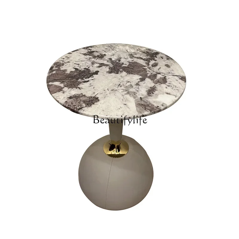 

Light luxury marble countertop corner few Italian villa suite living room sofa few