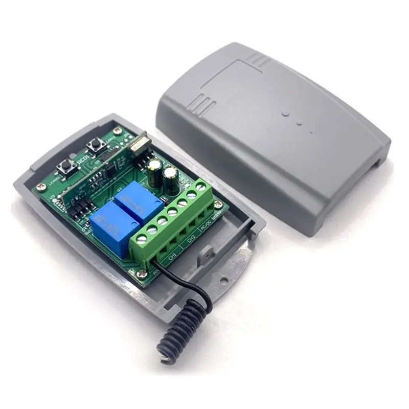 B29C-Universal 433Mhz 2 Channel Garage Door Opener Gate Receiver 10A Multi-Brand Controller Switch Fixed Rolling Code