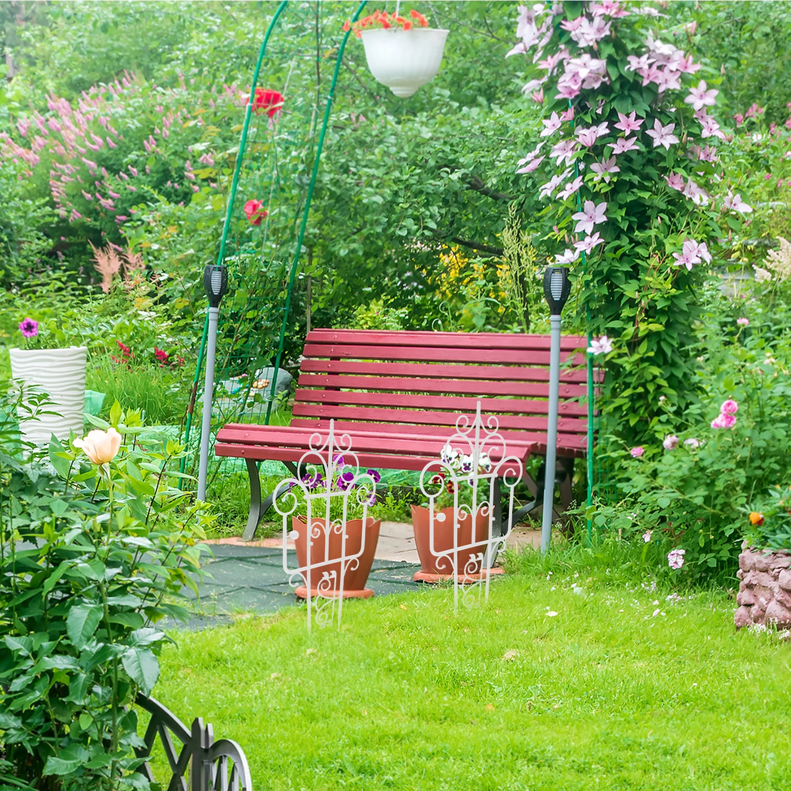 

2pcs Plastic Garden Fence Landscaping Edging Border For Outdoor Patio Lawn Pet Barrier Small Garden Fences Flower Bed Protection