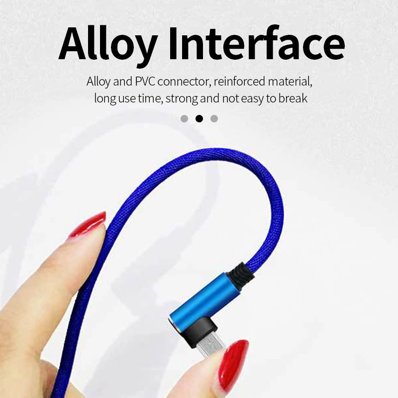 Cables de datos tipo C/microUSB cable de codo de 90 grados 2.4A carga rápida USB 2,0 transmisión de datos cable macho a macho 0,35 1 1,5 2 3m