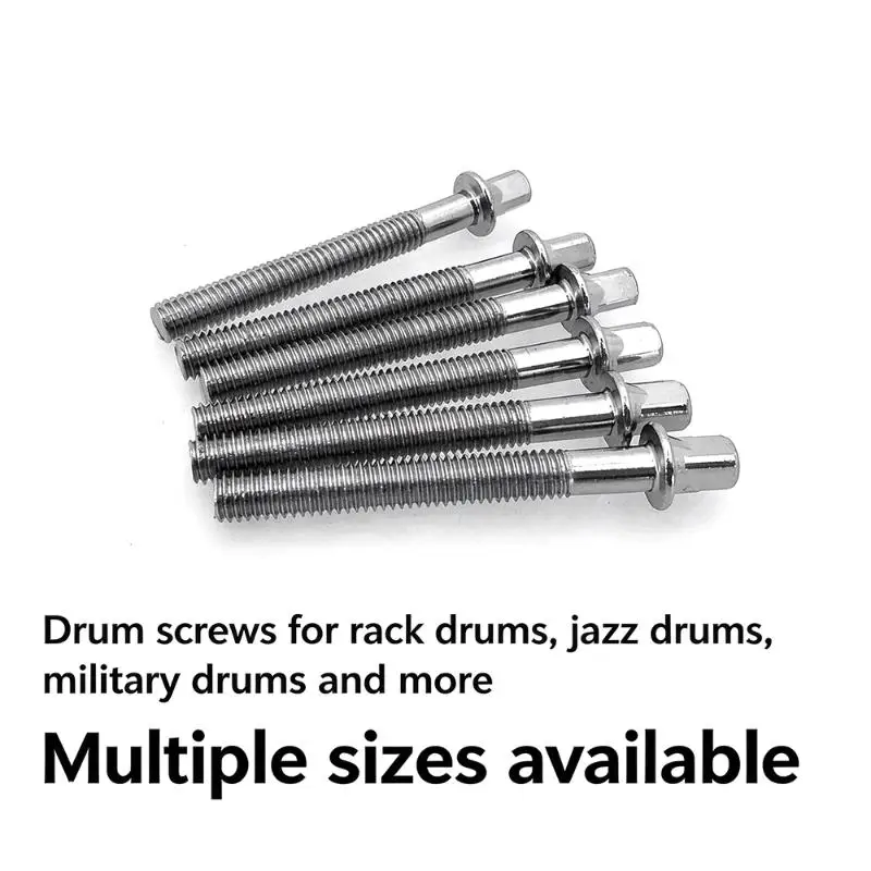 New Drum Tension Rods 6Pcs M5 Rust Free Metal Durable Lug Bolts for Jazz Drum Regular Maintenance Repair
