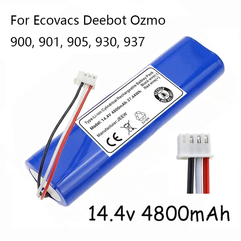 

Freies Verschiffen 100% Neue 14,4 V 4800mAh Roboter-staubsauger Batterie Pack Für Ecovacs Deebot Ozmo 900 901 905 930 937