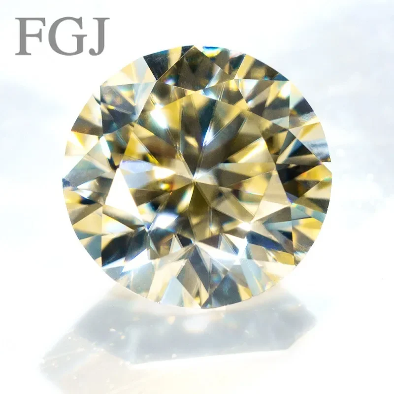 

Yellow Color Moissanite Gemstone 8Hearts&8Arrows Round Cut VVS1 3Excellent Diamond Cut for Making Women Chams Jewelry beads