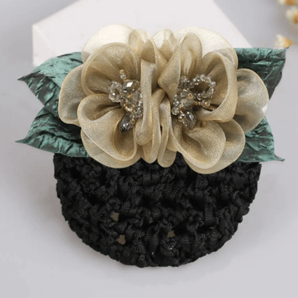 مشبك شعر على شكل زهرة بنمط الأزهار، شبكة قابلة للتنفس مع غطاء كعكة، ملحق تأمين الشعر، أنيق، كعكة معدنية ربيعية، شبكة سنود #1