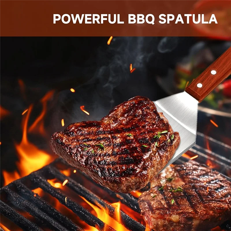 

AB11-Grill Cutlery Set Stainless Steel Wooden Handles Widely Used For Grilling,Camping,In The Kitchen