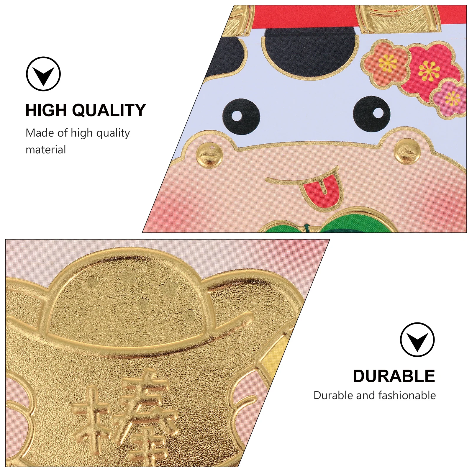

54pcs Cartoon Red Envelope Bags Ox Year Money Packets Chinese Style Gift Bags Different Designs Suitable Celebrations
