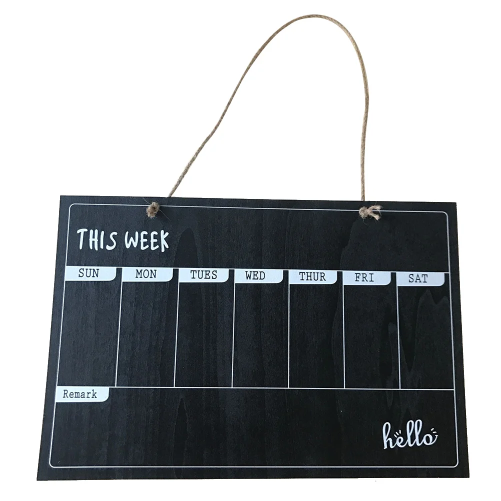 

Simple Single Sided Blackboard Weekly Planner for Wall Chalkboard Calendar Bamboo Wooden Message