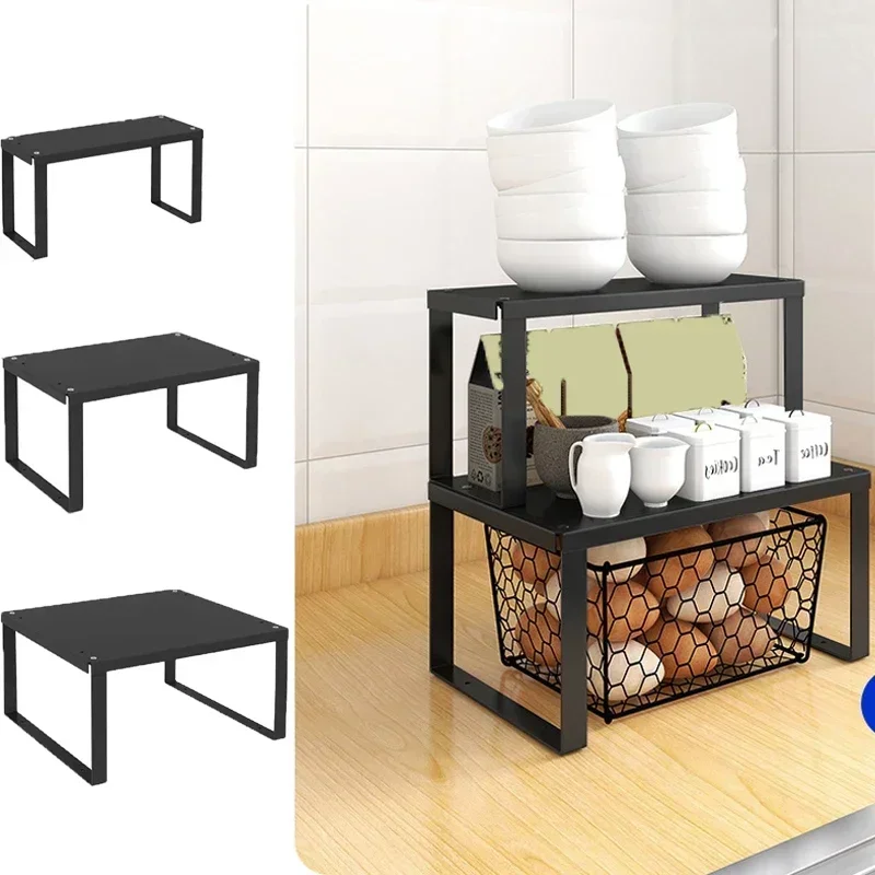 

Kitchen Cabinet Organizer Shelf Iron Storage Rack Holder Food Pantry Organization and Storage Shelves Bathroom Cabinet Organizer