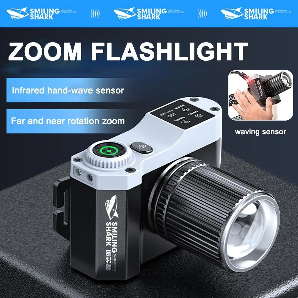 Rotating Zoom High Brightness Headlamp Wave Sensing Three Level Adjustment Headlamp Dual Button Outdoor Headlamp For Camping