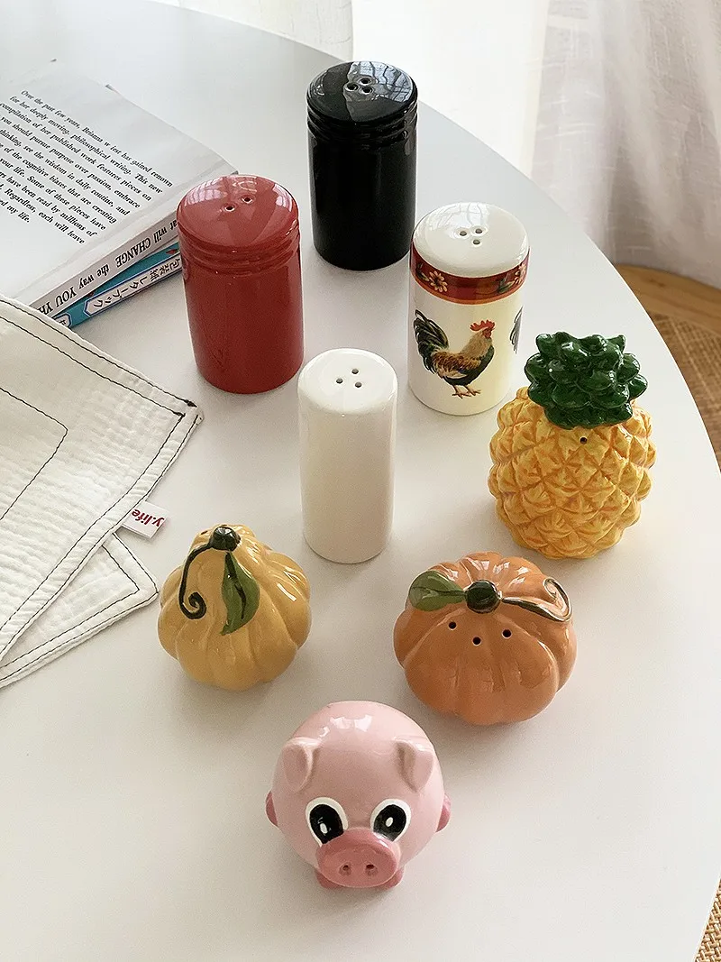 

Керамическая емкость Anmuli в скандинавском стиле, расписанная вручную, для хранения перца, очаровательный кухонный контейнер с отверстиями в крышке для ресторана