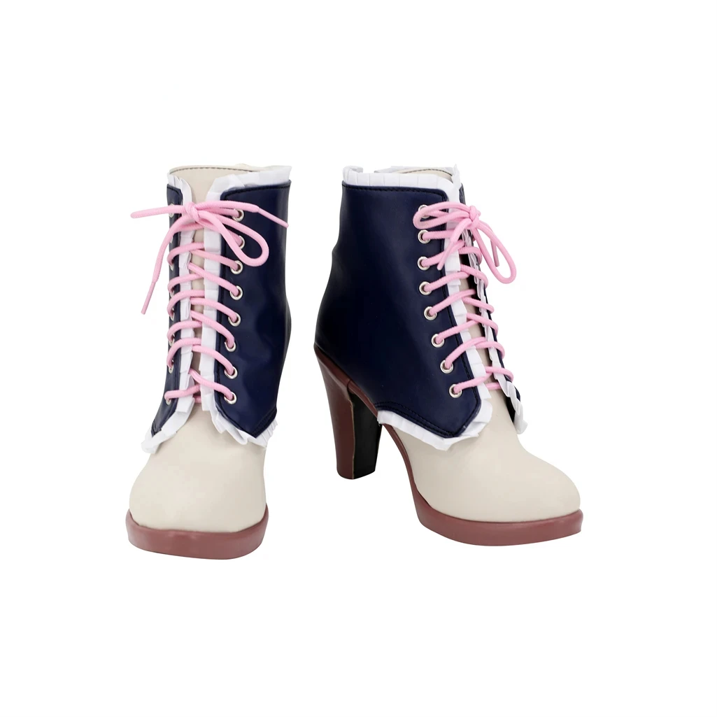 

Game Cosplay Shoes Pink Shoe String Heeled Boots Props Halloween Carnival Party Women Role Play Custom Made Aksesori