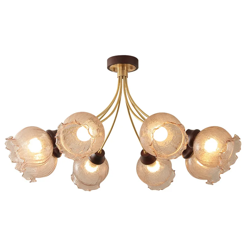 Medieval living room chandelier, American vintage lily of the valley romantic chandelier
