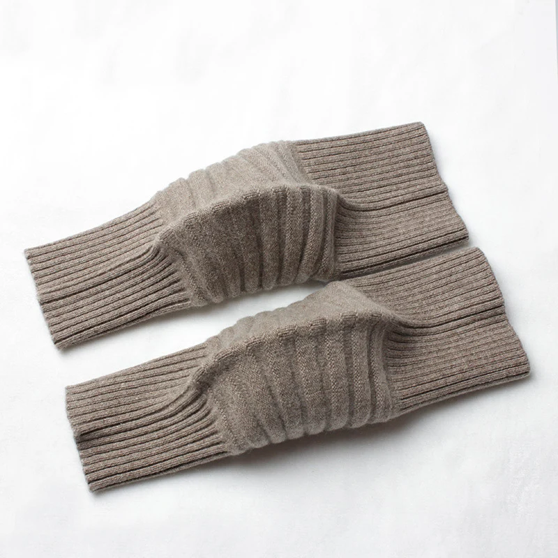 Kasjmier kniewarmer Gebreide thermische 7-gauge verdikte beenwarmers