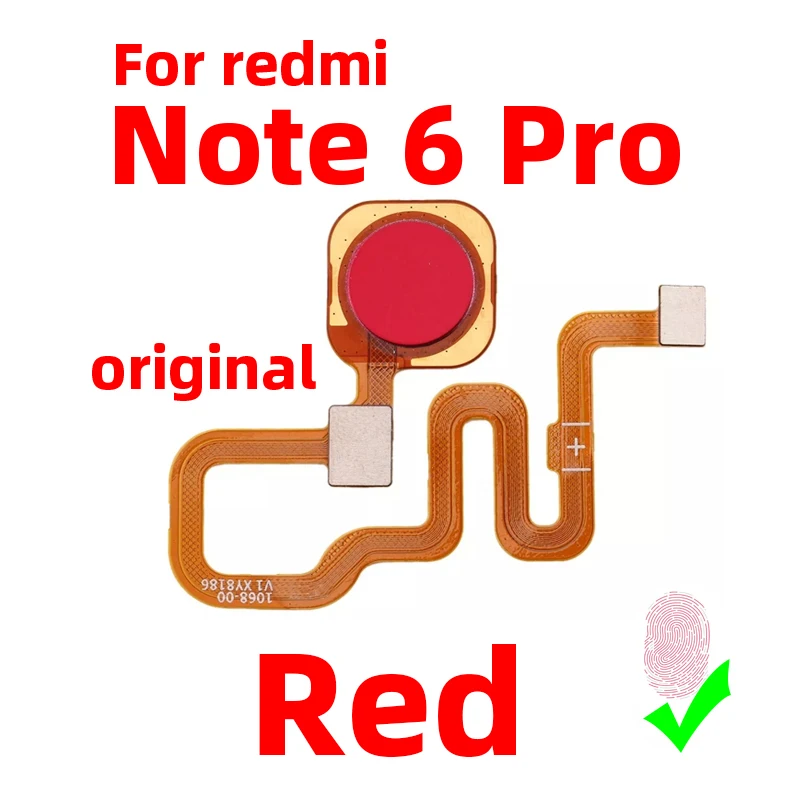 Original For Xiaomi redmi Note 6 pro Fingerprint Sensor Home Return Key Menu Power Button Flex Ribbon Cable