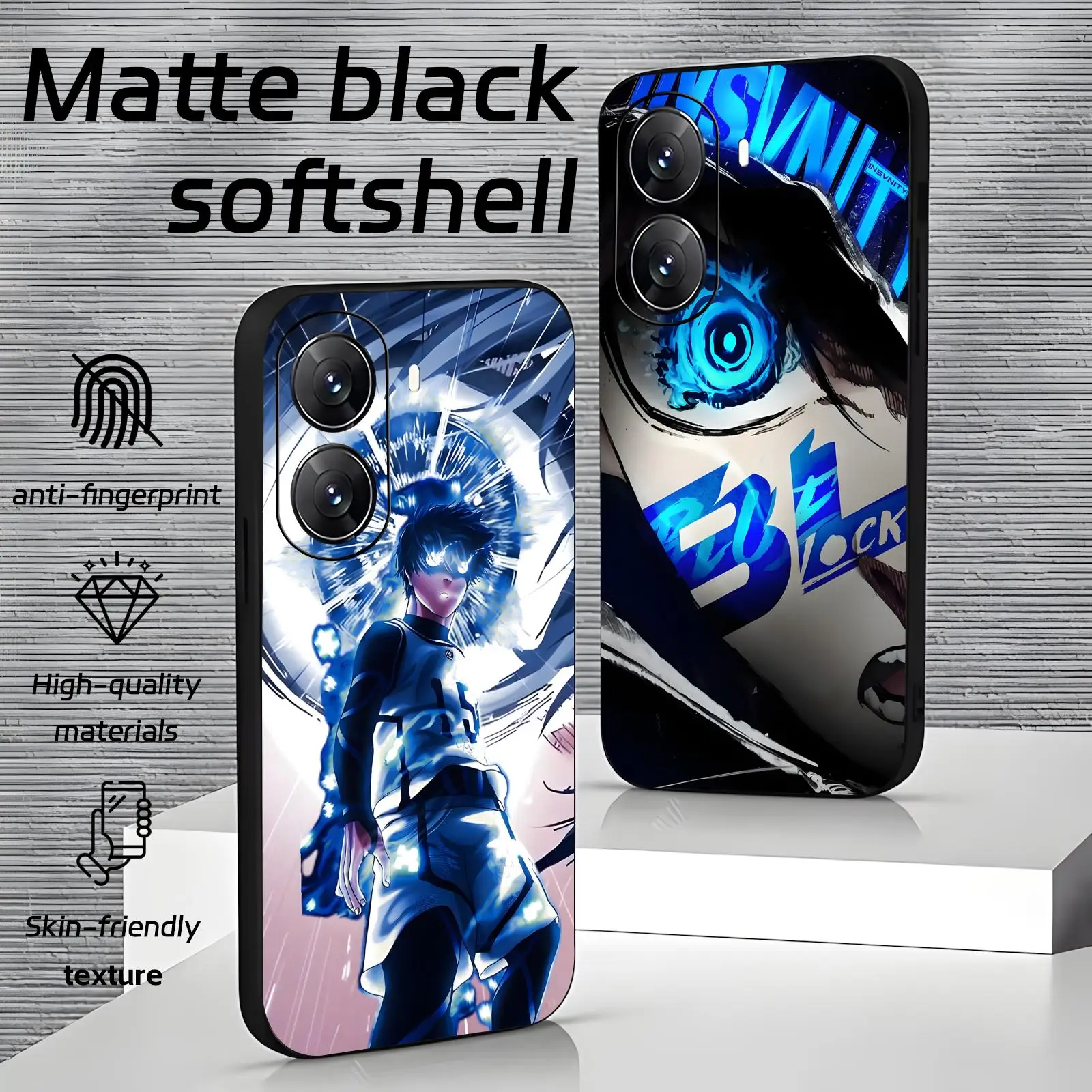 Coque de téléphone pour Xiaomi POCO M7 M6 M5 X8 X7 X6 F8 F7 F6 Pro 5G, étui souple noir résistant aux chocs, Anime Blue Lock