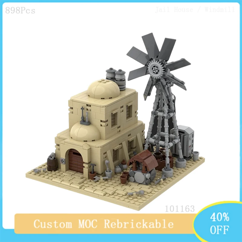 Hot Selling Street View Film and Television Scene Building Modular Desert City Block Model DIY Adults Toys Teens Holiday Gift