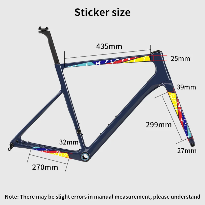 Stickers For Bike Decorative MTB Front Fork Rear Fork Matte Frame Decals Cycling Protect Colorful Film bicycle accessories