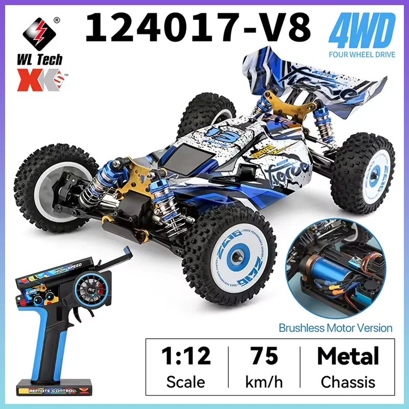 

Wltoys Новый 124017 -V8 Радиоуправляемый гоночный автомобиль 1/12 2,4 г 4wd 75 км/ч Высокоскоростной бесщеточный двигатель Металлическое шасси Rtr Быстрый грузовик с дистанционным управлением