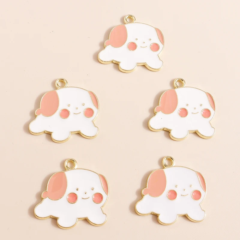 20 قطعة 22x21 مللي متر الكرتون الحيوان جرو السحر المينا الكلب Charms المعلقات لصنع المجوهرات القلائد أقراط Crafts بها بنفسك الحرف لوازم