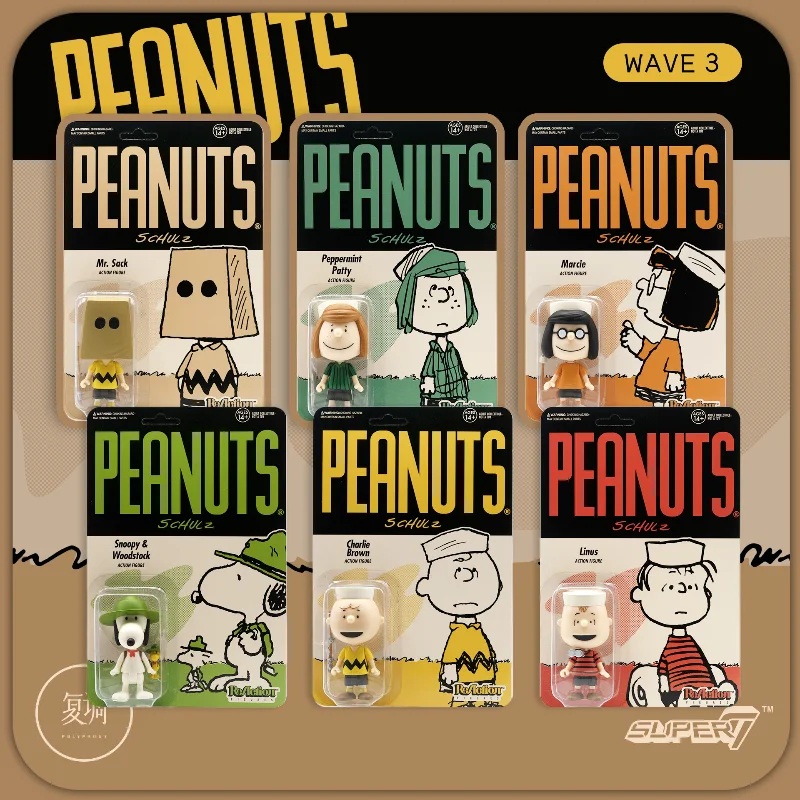 

【In Stock】Super7 Snoopy Charlie Brown Peanuts Series 3 Collectible Card Trendy Toy Gift Action Dolls Animation Model Toys