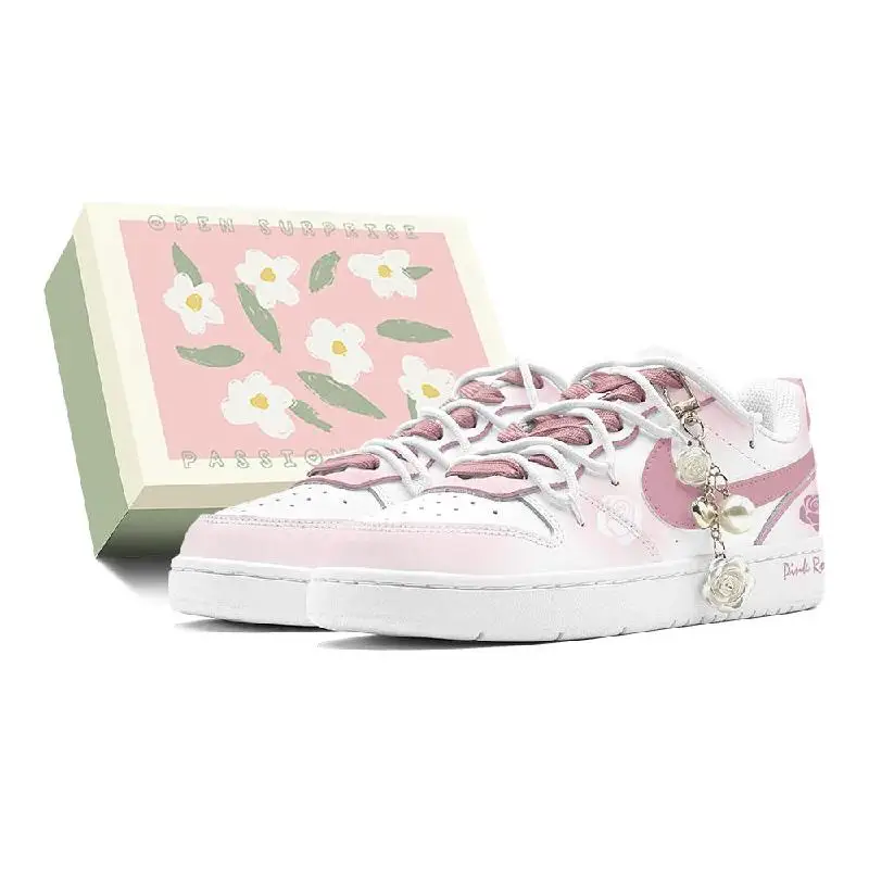 

[На заказ "Rose Love S-BOX]Nike Court Borough Low Spring Renewal Rose Girlish Gradient Spray Painting Low-Top Скейтборд Sh