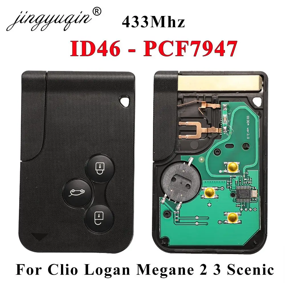 Carte principale intelligente pour Renault Megane II scénic II Grand scénic 2003-2008 433mhz PCF7947 puce ID46 3 boutons carte PCB à distance à