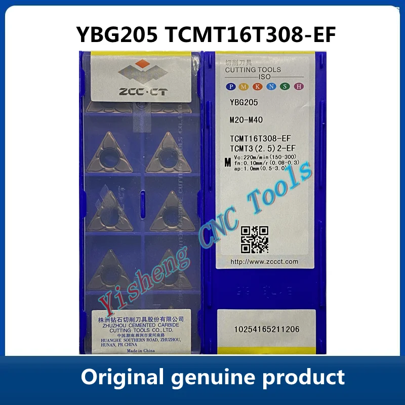 

Original ZCC CT YBG205 TCMT16T308-EF YBG202 Carbide Inserts CNC Turning Tool Lathe Cutter Tools