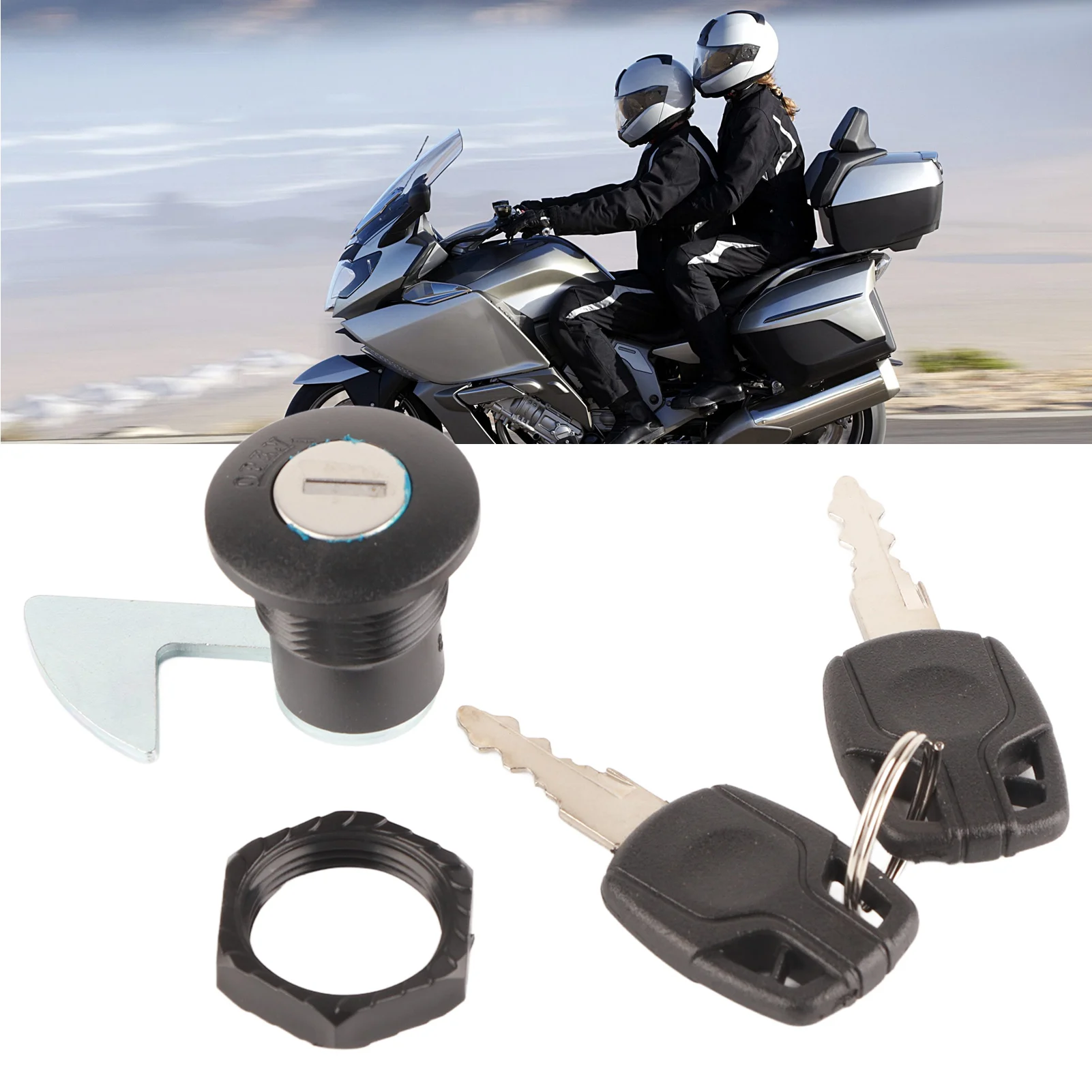 

Задний замок багажника мотоцикла для электрического скутера, мотоцикла, монтажный замок, алюминиевый пластик, аксессуары для мотоциклов