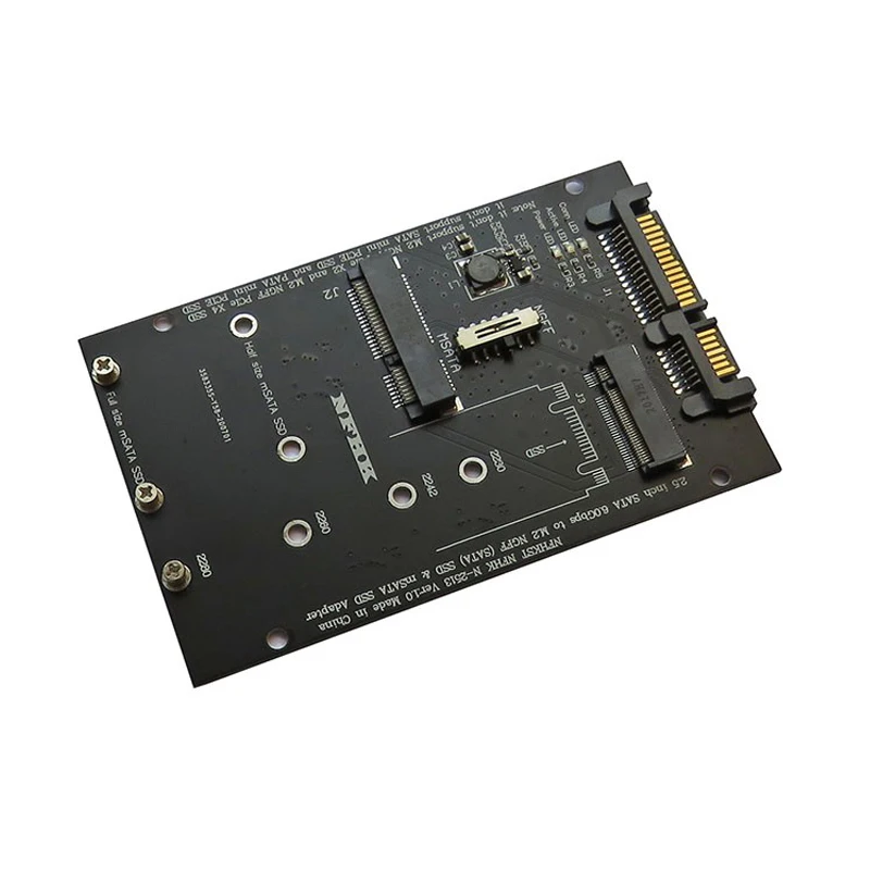 mSATA to SATA Adapter SSD M2 to SATA Adapter SATA M.2 NGFF mSATA SSD to SATA3.0 2.5 Adapter M.2 mSATA SSD Riser Board For Laptop