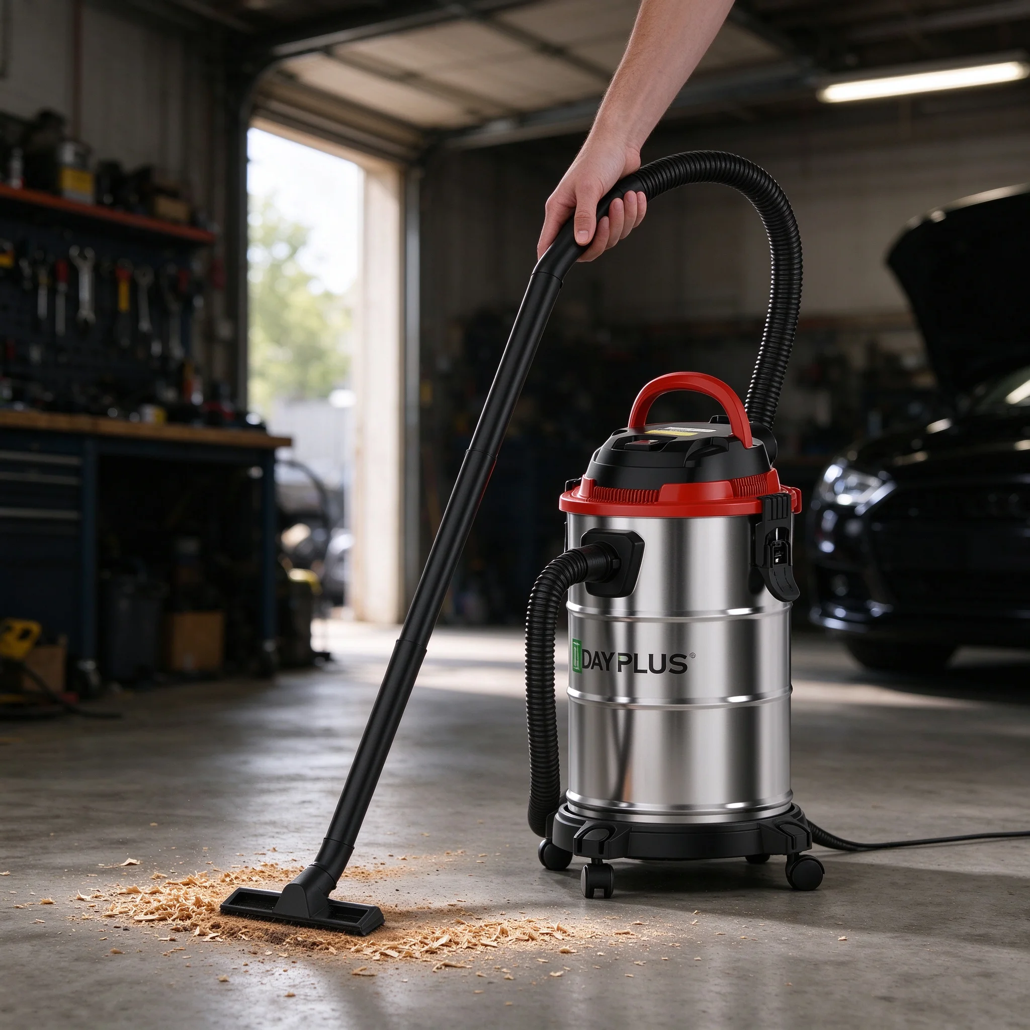Aspirapolvere per Superfici Asciutte e Bagnate, 20L, Potenza Industriale per Garage, Auto, Officina, Uso Commerciale