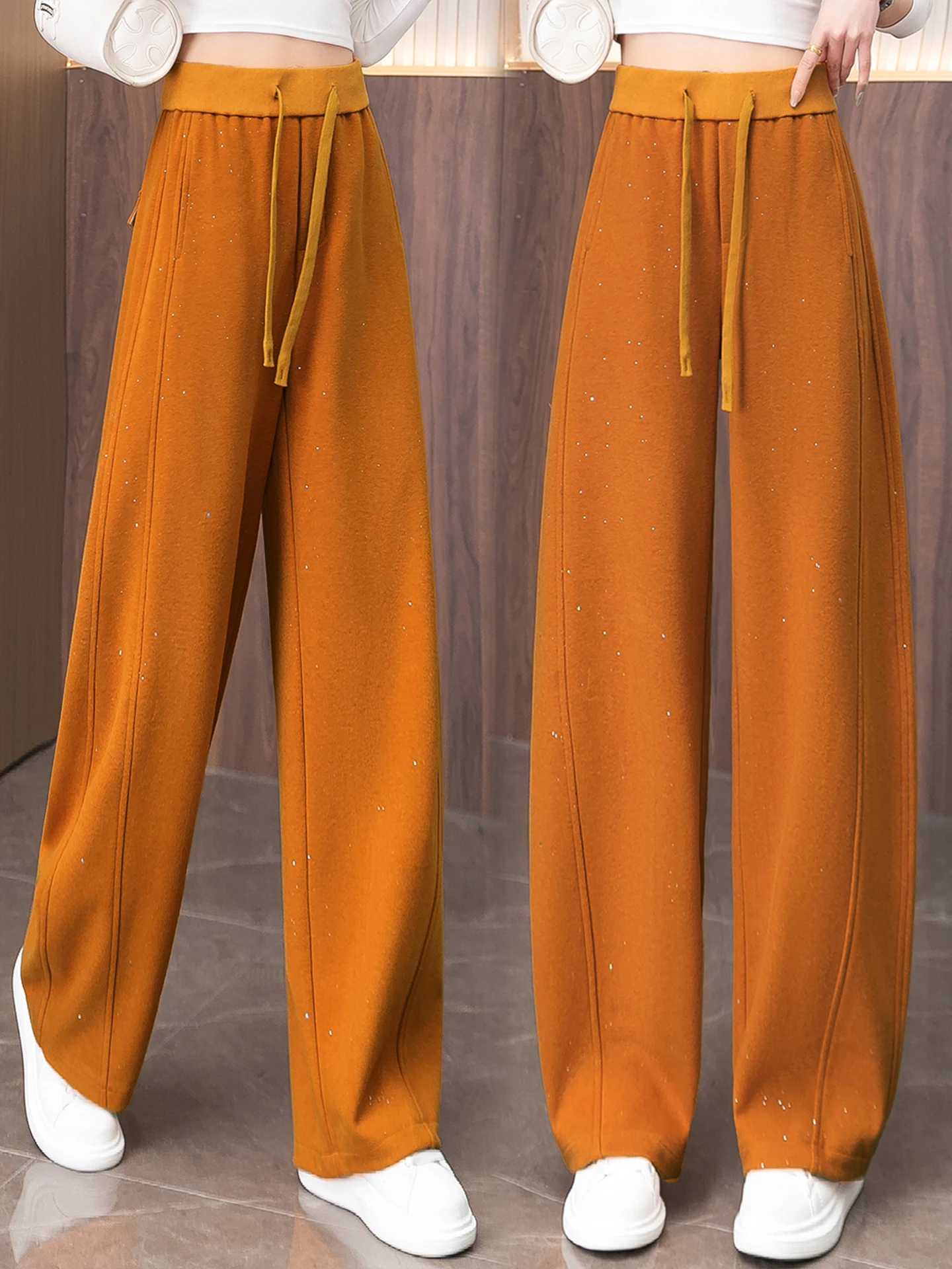 

Женские повседневные спортивные брюки с высокой талией, весна-осень 2026, новый стиль, свободные джоггеры, зауженные широкие брюки-палаццо