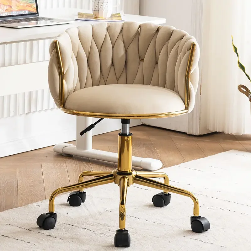 

Adjustable Swivel Makeup Chair Dining Living Room Chair Bedroom Dressing Table Backrest Makeup Rotating Chairs Manicure Stools