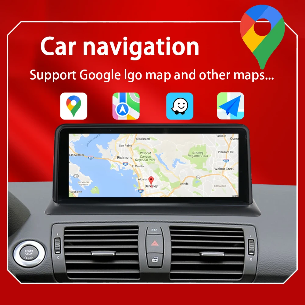 CarPlay inalámbrico Android14 para BMW 1Series E81 E82 E87 E88 10,25 "Qualcomm Snapdragon reproductores de vídeo para coche Radio Multimedia GPS