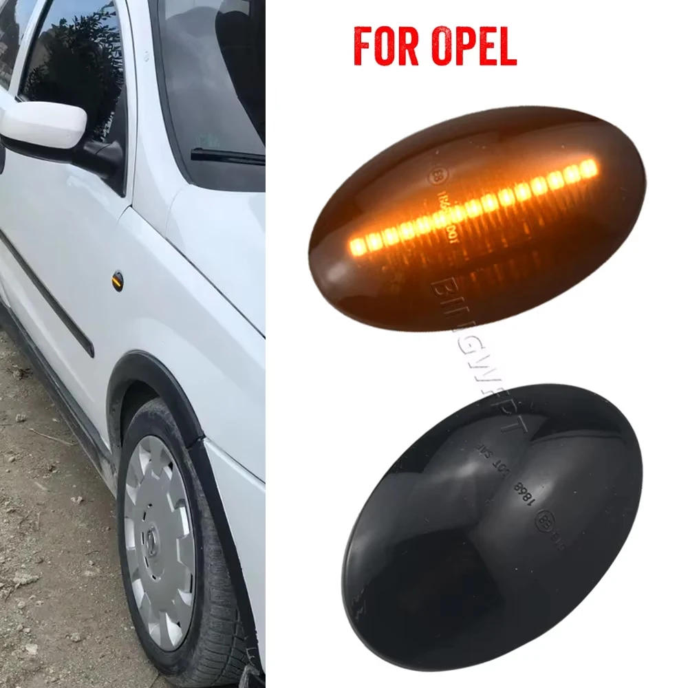 

2 шт. для Opel Astra F (T92) 1991-2001, для Opel Corsa B (S93) 1993-2000, динамические светодиодные боковые указатели поворота