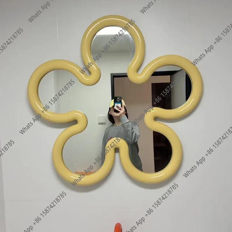 

Xx French Simple Bathroom Mirror Special-shaped Flower Washstand Mirror With Lamp Defogging Smart Bathroom Mirror Ins Bathroom
