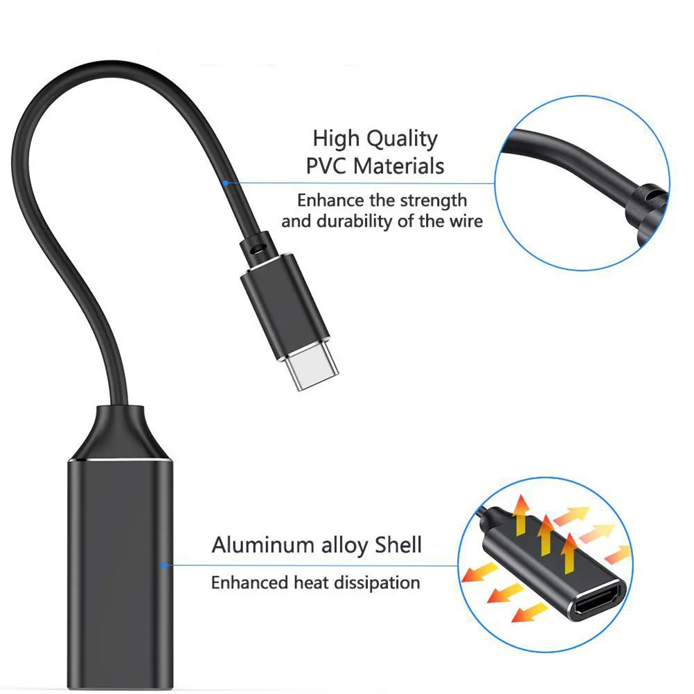 

Usb-C To Cable 4K@ Adapter For Pro Laptop Type C Conversion Line Plug Play No Driver