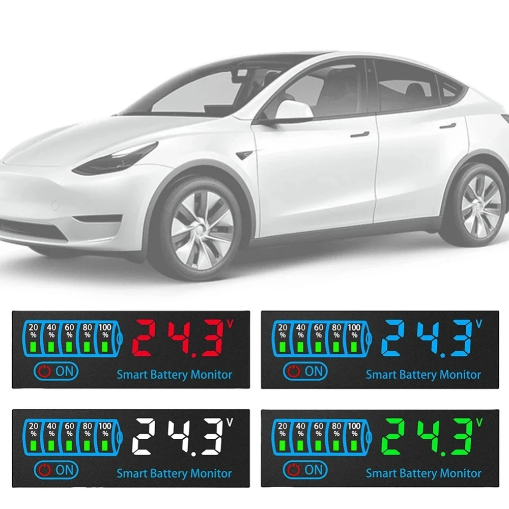 แผงแสดงผลค่าแรงดันไฟฟ้า LED DC 7-55V สำหรับแบตเตอรี่ลิเธียมอัจฉริยะ 12V 24V 48V พร้อมฟังก์ชั่นตรวจสอบแรงดันและตรวจสอบการชาร์จแบตเตอรี่