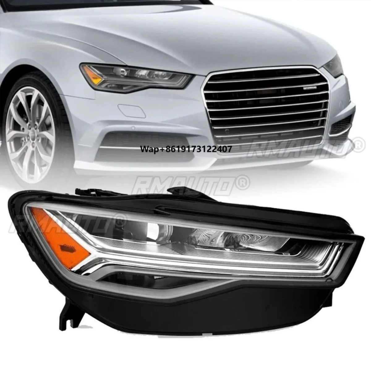 

Left Right Fog lamp LED Daytime Light Front LED Headlamp Assembly Wide Light Corner Lamp For A6 S6 2016-2018