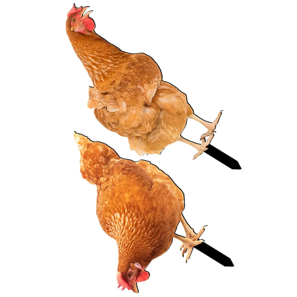 

2Pcs Acrylic Garden Hen Stake Lawn Chicken Ornament Outdoor Yard Decoration Farmhouse Decor Patio Balcony Garden Accessory Lawn