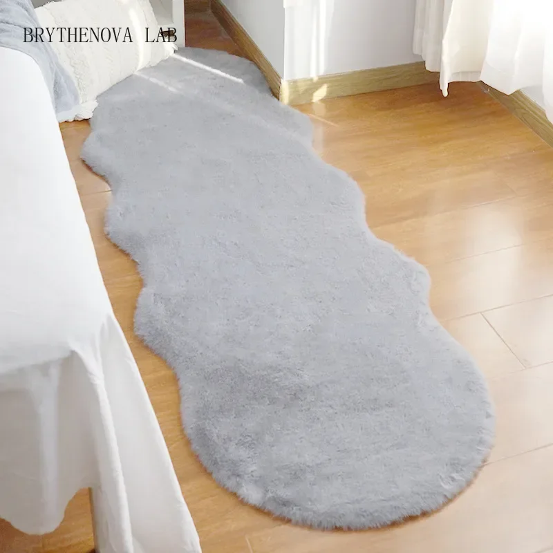 Luxury Faux Rabbit Fur Carpet for Modern Living Room Sofa Mat Plush Soft Imitation Fur Rugs Kids Bedside Foot Pad Decor Cushion