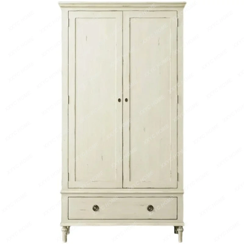 

country solid wood bedroom double door cabinet retro living room locker